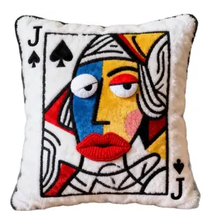 Plush embroidered playing card pillow, high aesthetic value, fun sleeping pillow, gift for friends and besties