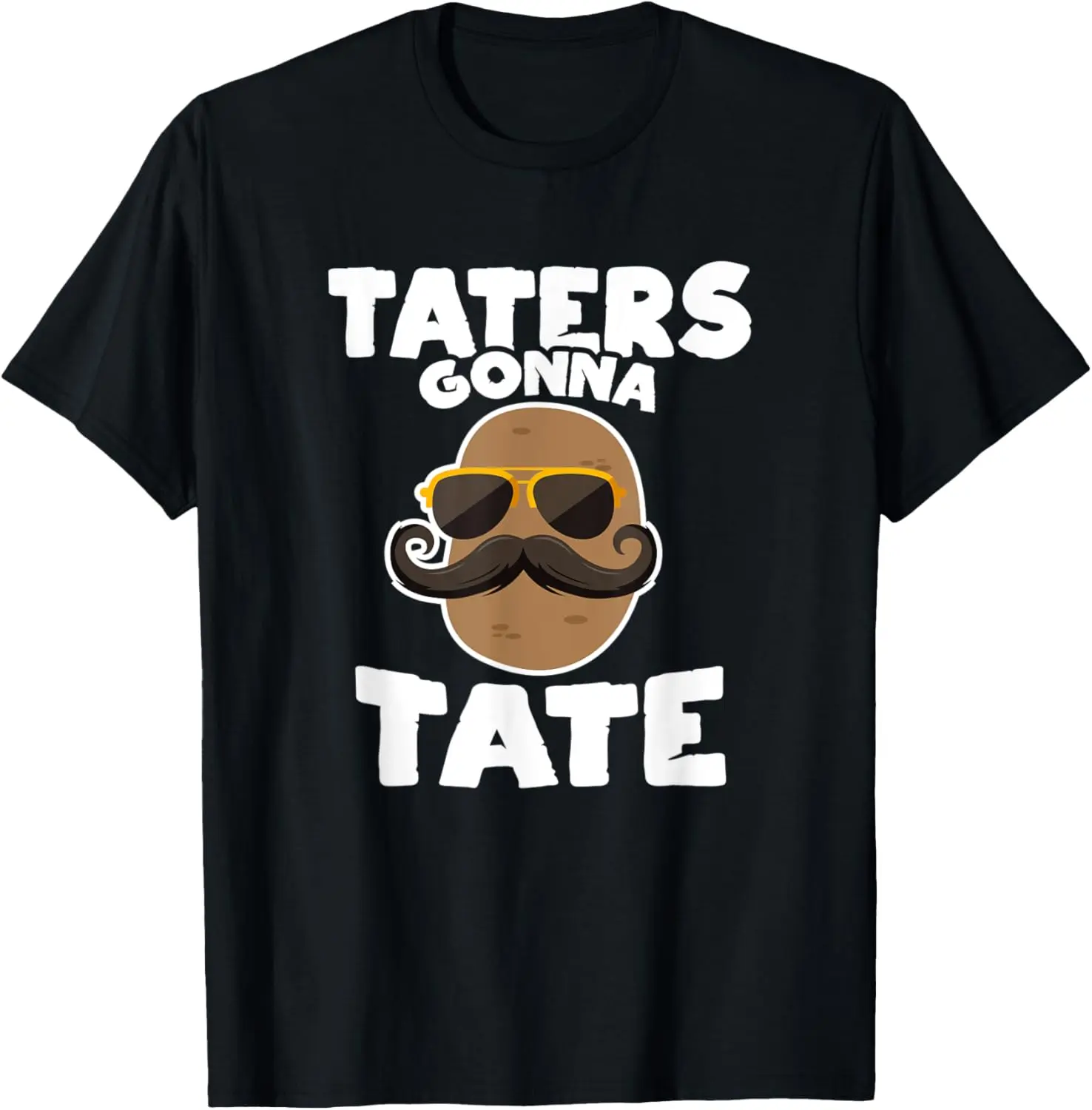Women's 100% Cotton Crew Neck Shortsleeve Regular Fit Graphic T-Shirt - Casual Minimalist Streetwear Top, "Taters Gonna Tate" Potato Squad Garden Pun Funny Gift, Machine Washable, Do Not Bleach (Available in 3XL,4XL), Large, Breathable, Everyday