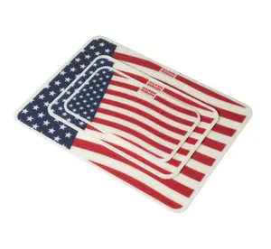 Kuhn Rikon 3-Piece Anti-Microbial Americana Patterned Cutting Boards - Soft Texture, BPA-Free, Lightweight, Flexible, Ideal for Small Kitchens Sturdy Leopard Print Chopping Printed Set