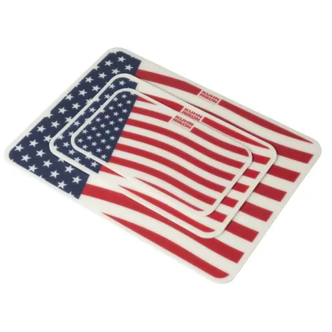 Kuhn Rikon 3-Piece Anti-Microbial Americana Patterned Cutting Boards - Soft Texture, BPA-Free, Lightweight, Flexible, Ideal for Small Kitchens Sturdy Leopard Print Chopping Printed Set