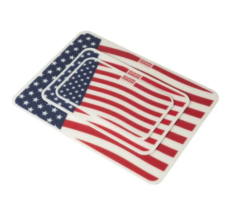 Kuhn Rikon 3-Piece Anti-Microbial Americana Patterned Cutting Boards - Soft Texture, BPA-Free, Lightweight, Flexible, Ideal for Small Kitchens Sturdy Leopard Print Chopping Printed Set