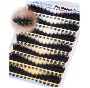 CORUSCATE Wispy Lash Clusters with Lashes Volume Cat Eye Lashes Fairy Eyelash Clusters DIY Pre-Mapped