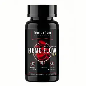 Limited time sale,Leviathan Nutrition Hemo Flow V3 Edible Dietary Nutrition Convenient Capsules | Supplement with Nattokinase for Nitric Oxide | Vasdrive-AP Vasodilation Supplement for Blood Pressure Support, Heart Health, Easy Consumption,