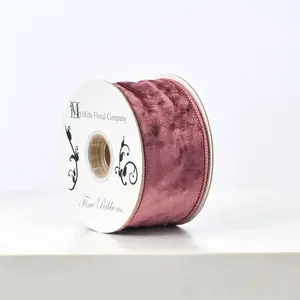 Plum Raisin Velvet 10 Yd. Wire-Lined Ribbon Spool