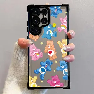 Cute cartoon C-Cares B-Bears Phone Case Suitable for Samsung Galaxy S26 S25 S24 A57 A37 A07 A26 A36 A55 A35 A06 A16 A05 A14 A24 A34 A54 A15 A05S A25 A04e A04 S23 S22 S21 FE Ultra Plus Edge 4G 5G Anti Fall Transparent Soft Back Cover