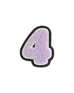4 Lilac Chenille Varsity Number Patch
