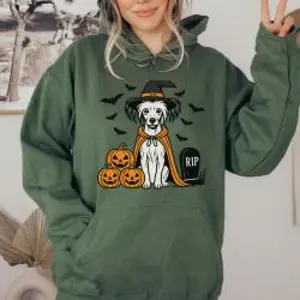 Chinese Crested Dog Halloween Shirt, Spooky Whippet Witch Shirt, Pumpkin Chinese Crested Dog, Halloween Dog Lover Gift, Timeless