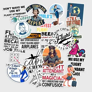 Sticker Pack 20 pcs Flight Attendant Stickers, Aviation Crew Vinyl Decals