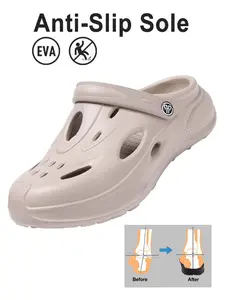 Men's Breathable Garden Sandals, Anti-Slip Comfortable Beach Shoes, Indoor Outdoor Casual Fishing Slippers, Wooden Clogs