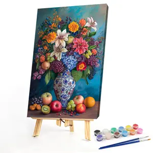 Paint By Numbers Kit On Canvas DIY Oil Art Flower Picture Home Wall Decor40x60cm