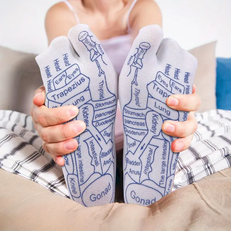 Reflexology Bliss Sock Set - Relieves Body Stress & Aches with Massage Tool, Acupressure, Feet Acupuncture Point Massage Pen, and Trigger Health & Wellness - Promotes Relaxation, Improves Circulation, and Boosts Energy