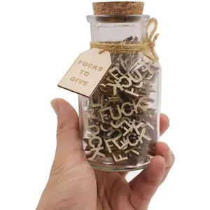 jar(5oz)  Jar,Fucks to Give, Wooden Cutout Letter  Bad Mood Vent Spoof Birthday Day,Holiday, Thanksgiving Christmas Gifts to ,Gag Funny