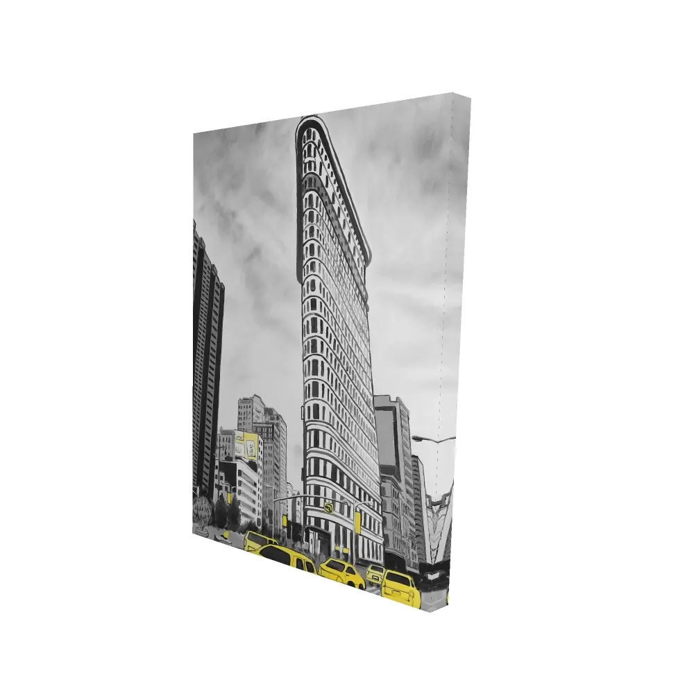 360 Stand Flatiron Building Outline Artistic Wall Poster & Print - 24"x36" Modern Design Style Large Flat Wall Arts, Decorative, Durable, High Pigment Density, Lightweight Home Decor Artwork for Home Inspo & Design Inspiration