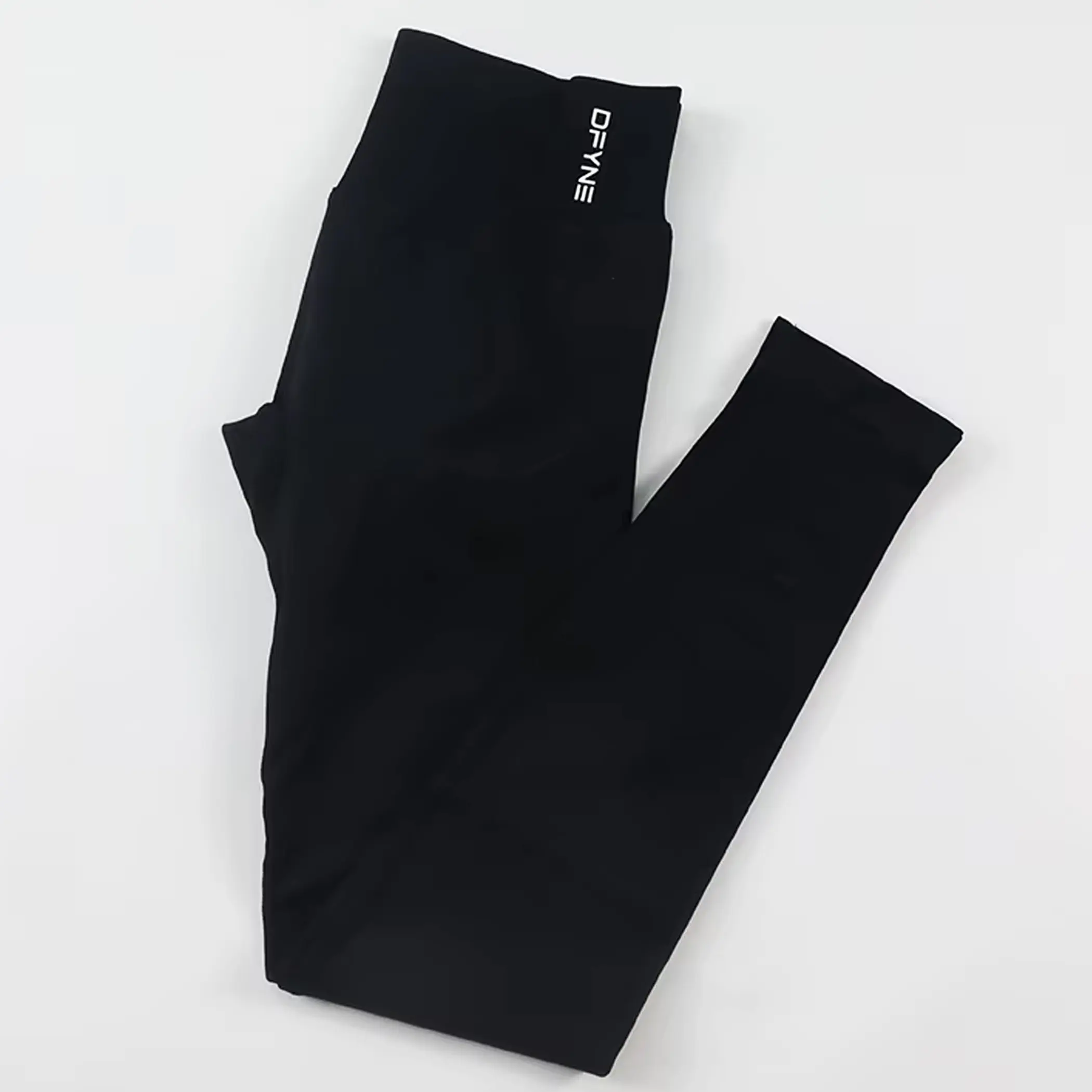 Dfyne Women's Scrunch Bum Leggings – Midnight Black High Waisted Push-Up, Seamless Yoga & Gym Pants, Durable & Stretchy, True-to-Size