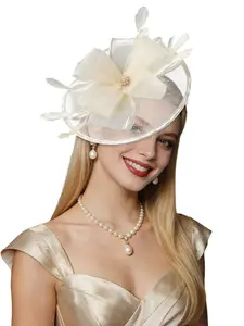 1PC Kentucky Fascinators Hats for Women - Vintage Tea Party Outfit Headband Church Derby Hat for Women,carnival, Halloween, horse racing day netted hair accessory