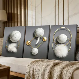 3 Counts Wooden Framed Canvas Painting, Abstract Marble And Gold Geometric Images, Modern Abstract Design, Exquisite Poster, Perfect Gift, Decor For Living Room, Bedthroom, Modern Art, Fashion Family Poster, Wall Art Decoration