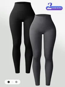 Sport Studio Tight-Fit Yoga Pants for Women, Rib Control and Butt Lifting, Gym and Casual Wear, All-Season Knitted Fabric, Elastic Waist Leggings, Four Season Leggings