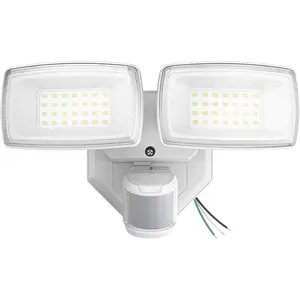 32W 2 Head Sensor Lights, 3200LM 6500K LED Security Light Hardwired, Dusk to Dawn, Detector Light for Outside, IP65 Waterproof Lights for, Yard(White)