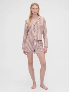 Gap Women's × Summer Fridays Flannel Stripe PJ Boxer Shorts