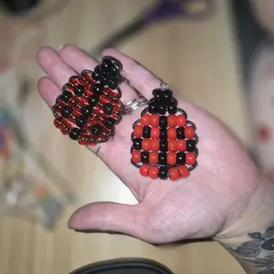 Ladybug Pony Bead Kandi Keychain, 80s-90s Nostalgic Trending Animal Accessory