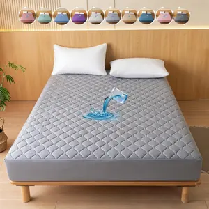 Waterproof Thick Quilted Mattress Protector, Soft Fitted Sheet, No Pillowcase, Washable, Multi-Color, All Season, Bed Cover for Bedroom, Guest Room