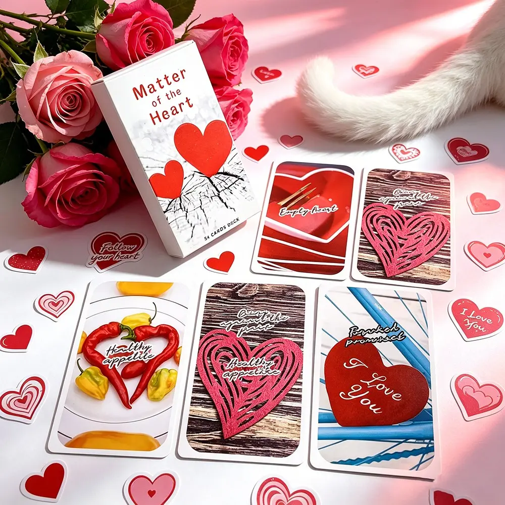 54 Card Set Heartfelt Conversation Game, Romantic Adult Dialogue Starter Kit, Fun Relationship Game for Couples & Friends, Valentine's Day Gift