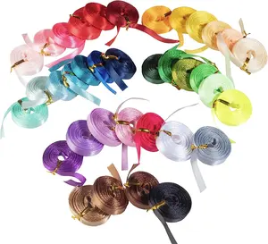 iDIY Satin Ribbon 36 Pack (1/4", 5 Yards Each) No Wire, DIY Arts & Crafts, Gift Wrapping Baskets, Wedding Decor, Sewing Projects, Party Favor Embellishment, Hair Bows, Floral, Baby Showers