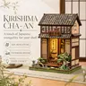 CUTEBEE Japanese Tea House DIY Miniature House Kit with LED Light, 3D Wooden Puzzle Dollhouse Bookshelf Decor, Creative Craft Gift for Adults and Teens