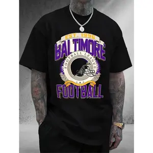 Mens Baltimore Football T-Shirt | Classic Football Helmet Design, 100%, Comfortable Round Neck, Unisex Fit, Perfect Gift for Football Fans, Daily Wear for Sports Lovers, Factory Direct, Game Day Outfit, for sports Enthusiast Clothing