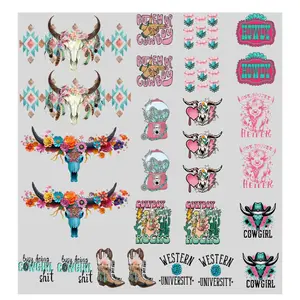 Cowgirl University UV DTF Transfers Gang Sheet 22” wide x 24” long DIY UV Direct to Film Transfers