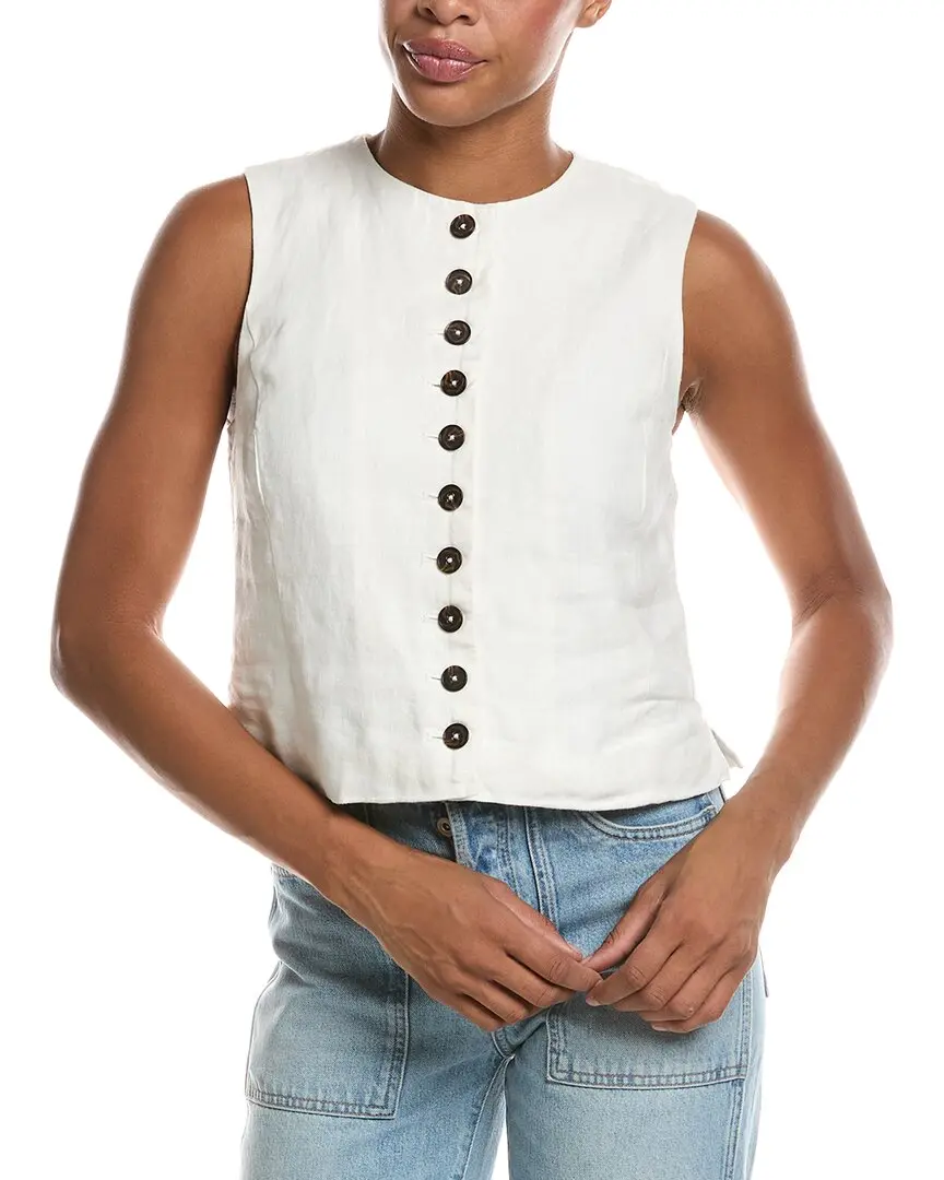 Madewell Button Front Linen Shell Top