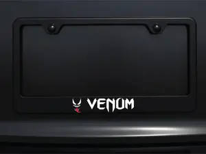 Venom License Plate Frame Black Metal License Plate Frame PREMIUM