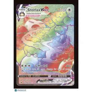 2020 Pokemon Sword & Shield Snorlax VMAX Rainbow Secret Rare #206/202