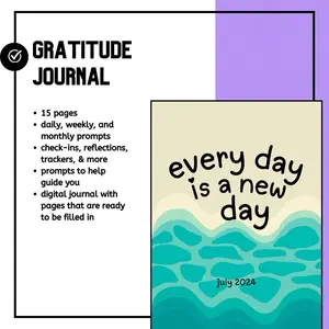 PLR gratitude journal with beach theme design