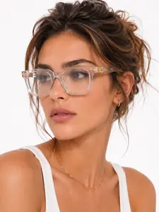 Minimalist Unisex Plain Glasses, Transparent Fashion Frame with Luxury Metal Accessories, Suitable for Business/leisure/travel