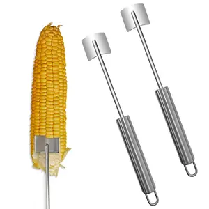 2pack Long Handle Corn Stripping Tool On The Cob Remover Peeler For Easy Clean Stripper