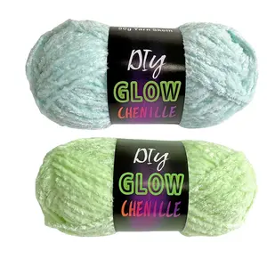 2Counts Glow-In-The-Dark Hand-Woven Yarn, DIY Glowing Wool Thread for Low Light Environments, Soft Smooth Scarf Hat Doll Making Material