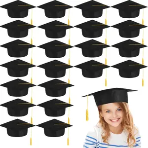 12/24/36 Pcs Child Size Graduation Caps Felt Kindergarten Grad Hats for Preschool