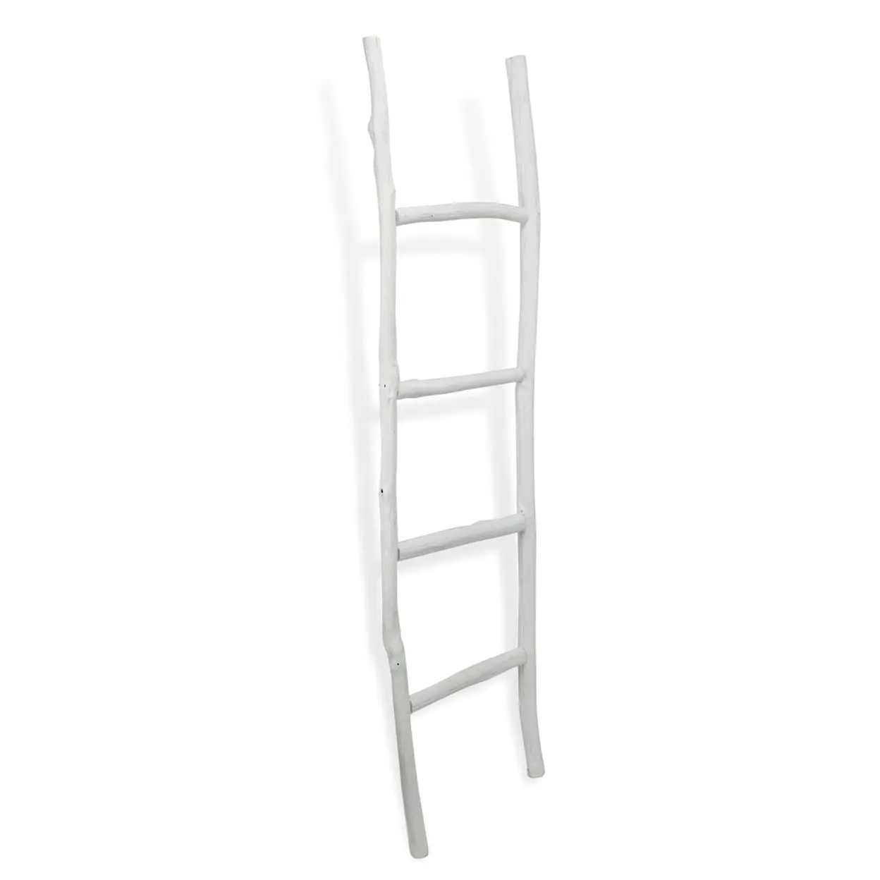 Cheungs 5310WT White Wash Clean Wood Finish Straight Ladder, Home Decor, Indoor Use Only, Elegant, Functional, Handcrafted, 4 Rungs, 59" H x 1.25" W x 15.25" D, Maximizes Available Space (Home Improvement & Building Supplies)