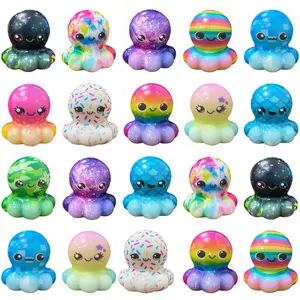6/12 Pcs Cute Octopus Squeeze Toys| Soft Slow Rising Squishy Toys| Stress Relief Fidget Toys for Kids| Classroom Rewards| Birthday & Easter Party Favors| Holiday Small Gifts for Boys & Girls
