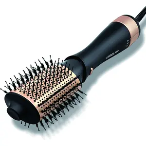 Hair Dryer Brush Blow Dryer Brush in One - Detachable One Step Volumizer, Styler and Hair Dryer, Negative Ionic, 2.8-Inch Oval Barrel, Professional Salon Hot Air Brush for All Hair Types, Black Gold