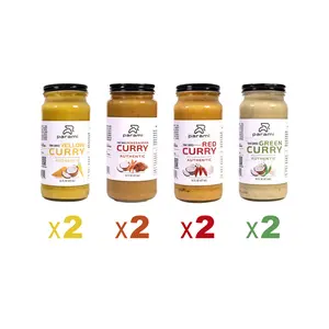 Parami All-in-One Pantry Bundle - 2 Yellows 2 Massaman 2 Green 2 Red Curry