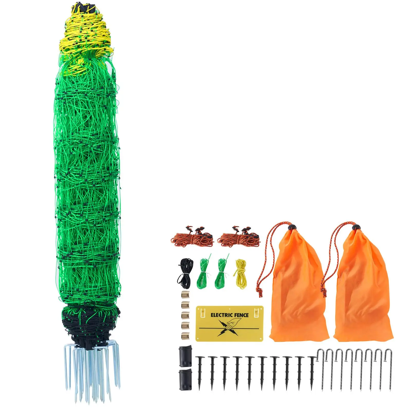 【summerfinds】VEVOR Electric Fence Netting, 35" H x 164' L, PE Net Fencing with Posts & Double-Spiked Stakes, Utility Portable Mesh for Goats, Sheep, Lambs, Deer, Hogs, Dogs, Used in Backyards, Farms, and Ranches