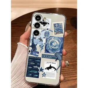 1 ocean blue whale, manta ray, jellyfish, sea turtle soft phone case, perfect couple gift, suitable for iPhone 17/16/15/14/13/12/11/X/XS/XSMAX/XR/7P/8P/17E, a holiday gift for friends, family, and yourself