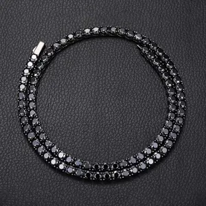 43.8 Carat Black Moissanite Tennis Chain 4MM