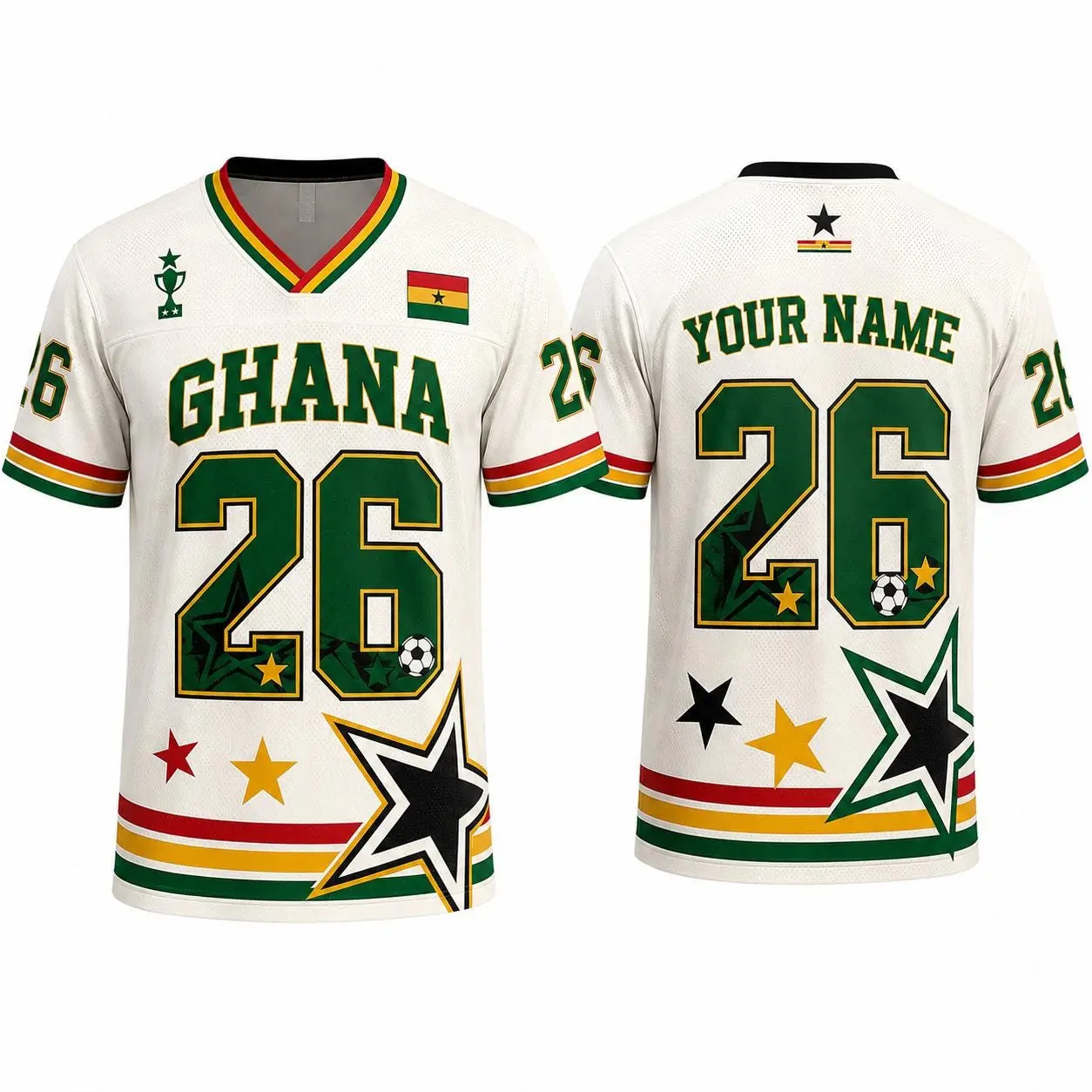Ghana Retro Football Jersey, Custom Name Number Jersey, Ghana Football Fan Gift, Ghana World Soccer 2026, Fan Gift