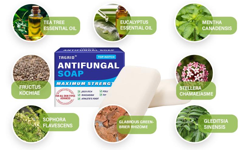 TAGRID Antifungal Soap with Tea Tree Oil – Fine Oatmeal Powder Body Bar for Deep Yet Gentle Cleansing – Body Wash for Jock Itch, Ringworm & Itchy Skin – Soothing Relief, Skin Balance & Herbal Cleanser (2 Bars)