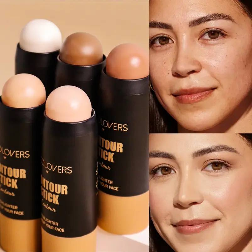 5pcs/set Matte Brightens Contours Face Contour Stick, Highlighter Stick, Multi-purpose Dark Circles, Christmas Gift, Creates Various Makeup Looks, Daily Makeup