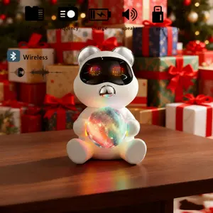 Bear-Shaped Bluetooth Speaker 2.0 Channel Stereo Sound with 1200mAh Battery Perfect for Desks & Children's Rooms Christmas Gift Choice Compact & Portable Design