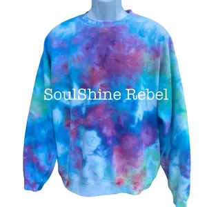Candy Crush Ice Tie Dye Sweatshirt Unisex Handmade Crewneck Top SoulShine Rebel